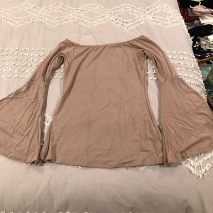 Off the shoulder bell sleeve top